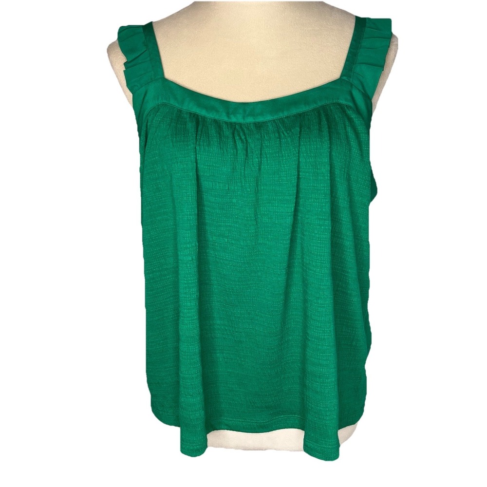 Banana Republic Top Women's M Green Sleeveless Blouse Flowy Festival Low Back